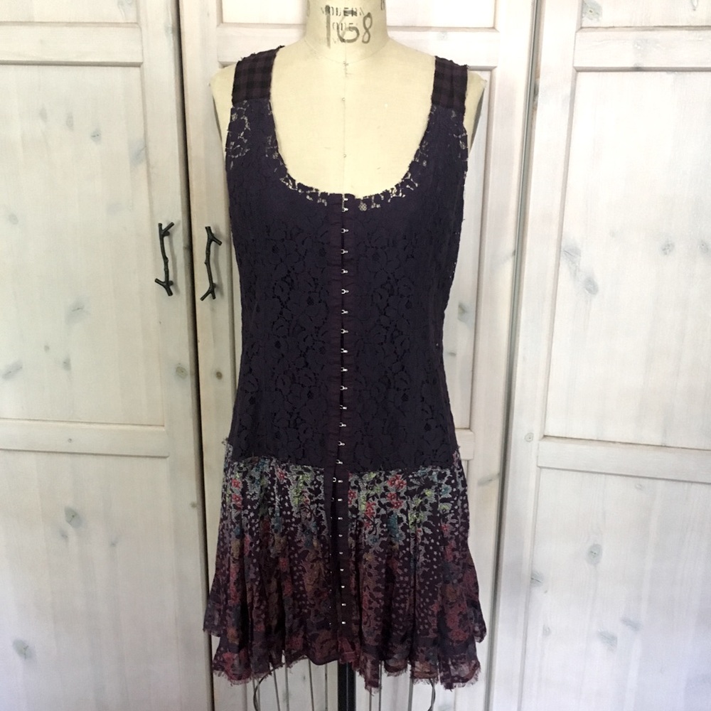 Free people lace and chiffon mini